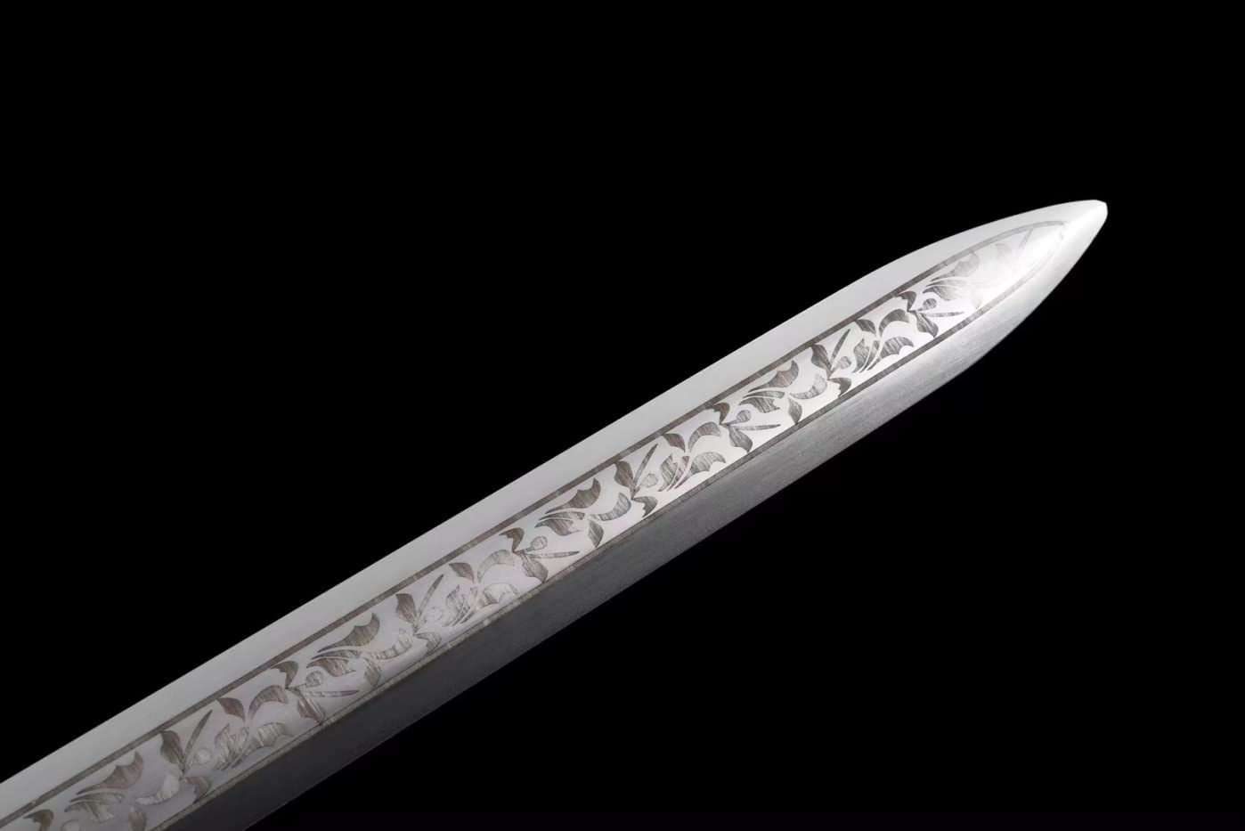 Tang jian Real,High Carbon Steel Etched Blade,Alloy Fittings,Chinese sword