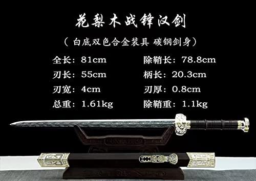 Ruyi jian Sword Real,Forged High Carbon Steel Etch Blade,Alloy Fittings