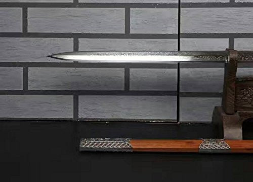 Zhizun sword,Folding pattern steel octahedral blade,Acid wooden,Alloy fittings - Chinese sword shop