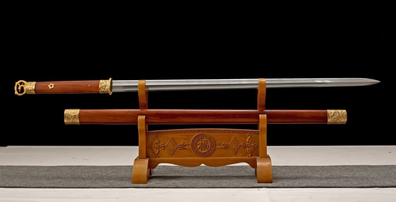 Han jian Swords Real Damascus Steel Sword Brass Fittings Battle Ready,chinese sword