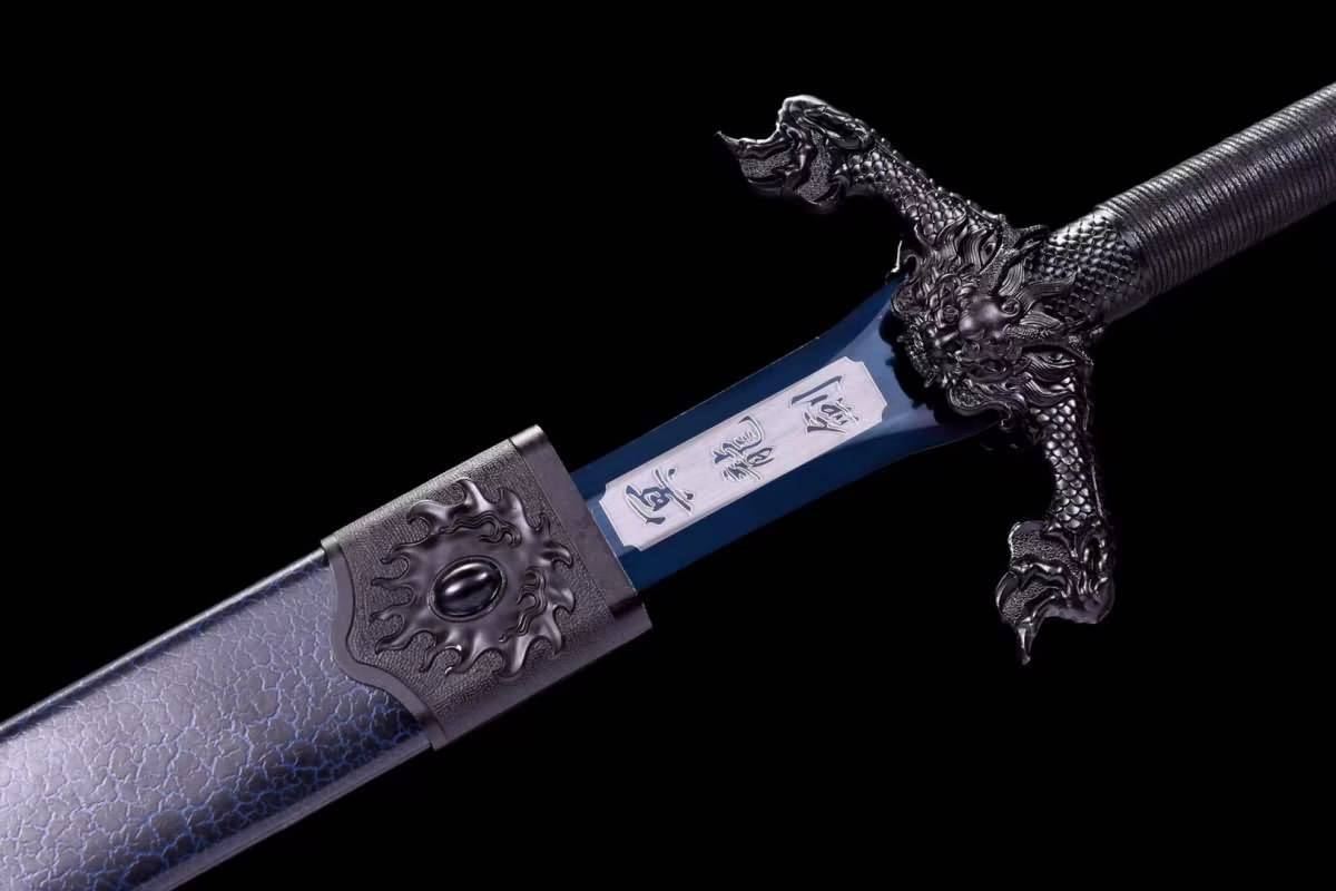 Flying Dragon Jian,Forged Spring Steel Blue Blades,Solid Wood Scabbard,LOONGSWORD