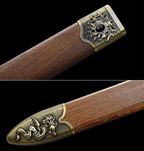 Flying Dragon Sword,Forged Damascus Blades,Rosewood Scabbard,chinese sword