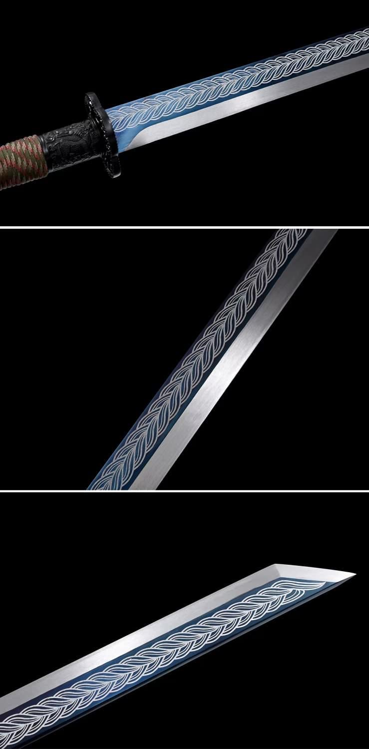 Broadsword Real,Forged High Carbon Steel Blade,Alloy Fittings,Solid Wood Scabbard,Chinese swords