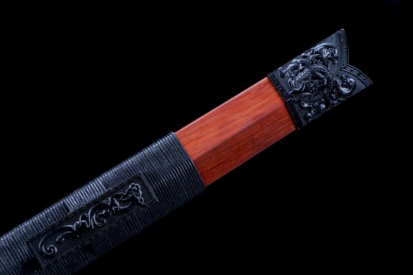 Han jian,Kung fu,High Carbon Steel Etched Blade,Redwood Scabbard,chinese sword