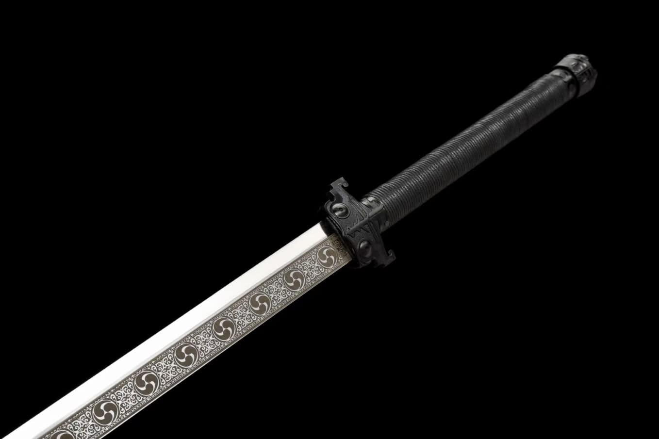 LOONGSWORD,chinese sword,Tactical Sabre,Tang DAO high Carbon Steel Etch Blades,Alloy Fittings,carvings Scabbard