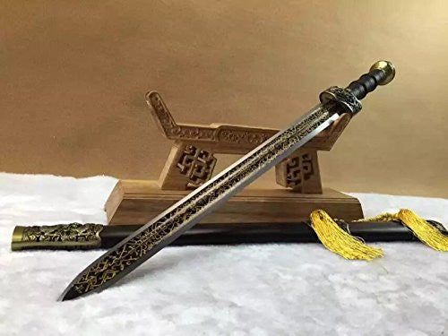 Yuewang jian/High carbon steel blade/Black wood scabbard/Alloy handle - Chinese sword shop