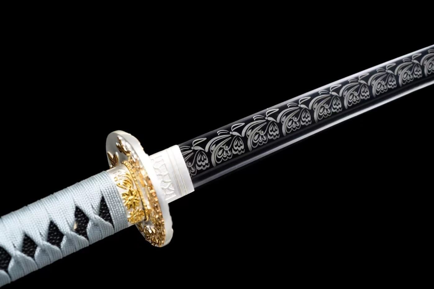 Samurai Swords Real Forged High Carbon Steel Etched Blade,katanas