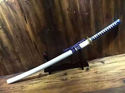 Samurai sword/katana/T10 high carbon steel blue blade/Solid wood Scabbard/Copper tusba/Length 39" - Chinese sword shop