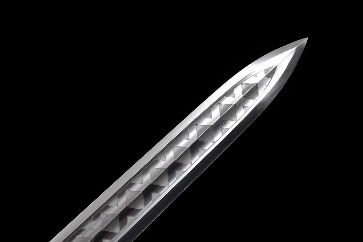 Ruyi jian,High Carbon Steel Etch Blade,Alloy Fittings,Black Wood Scabbard,Chinese sword