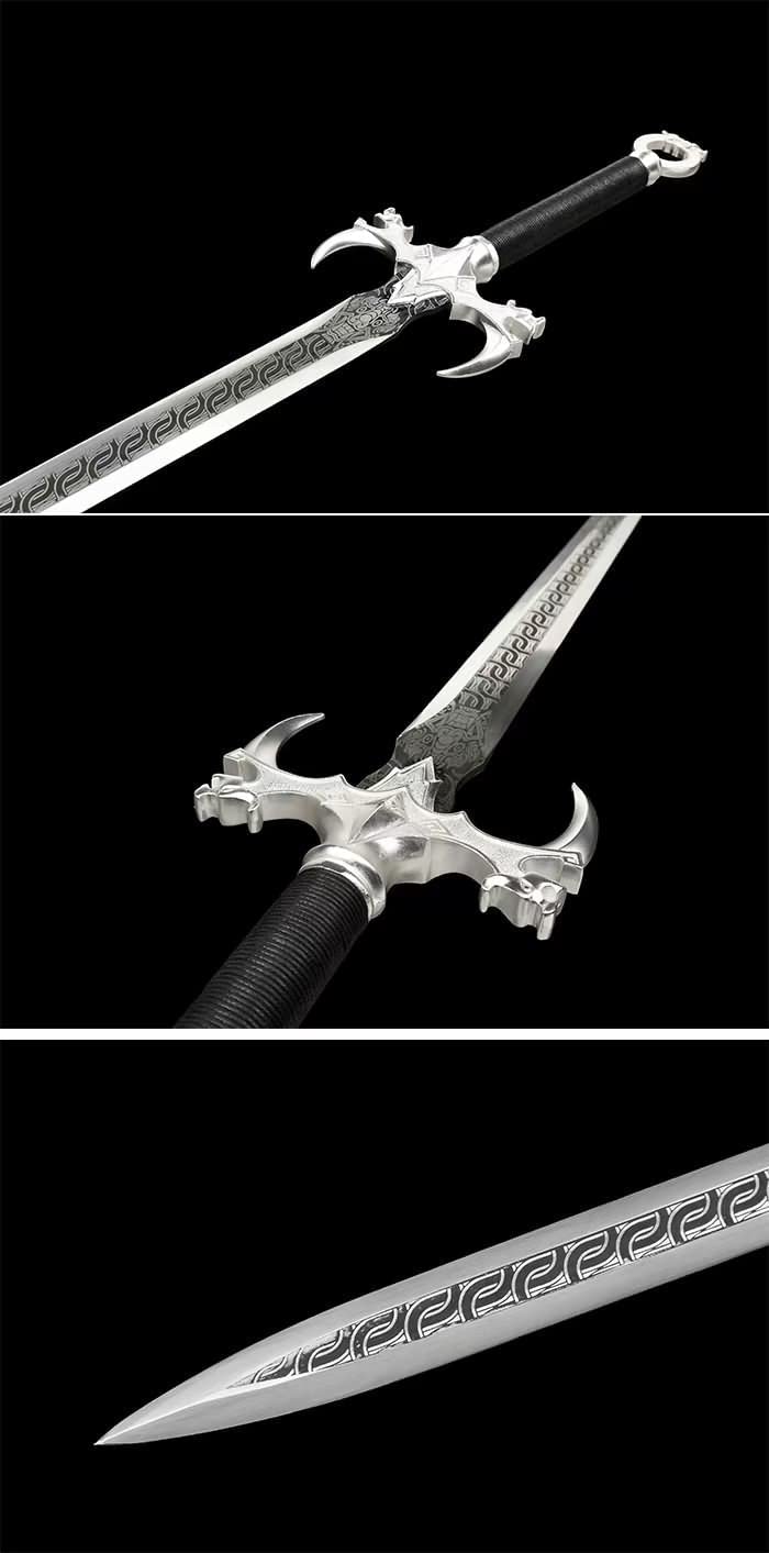 Knight Swords Forged high Carbon Steel Blades,Alloy Fittings,Fake Leather Scabbard,CHINESE SWORD