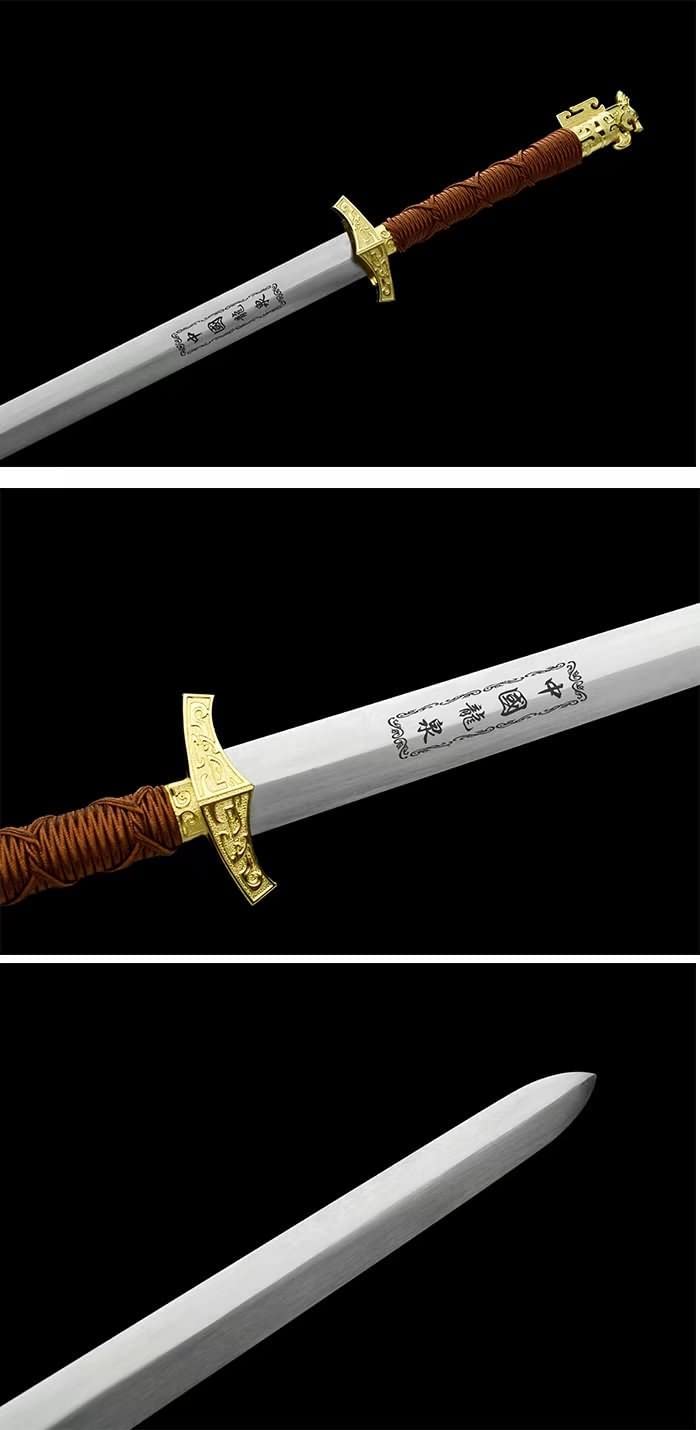 LOONGSWORD,chinese sword,Great Han jian,Carbon Steel Blade,Alloy Fittings,Solid Wood Scabbard