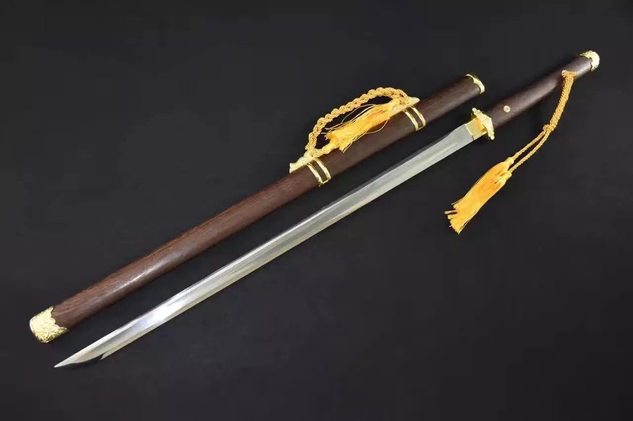 Tang dao/High manganese steel/Rosewood scabbard/Alloy fitted/Length 40" - Chinese sword shop