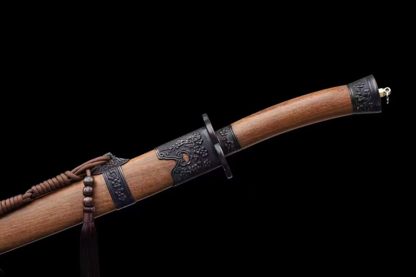Qing dao Real,Damascus Blades,Rosewood Scabbard,Chinese sword