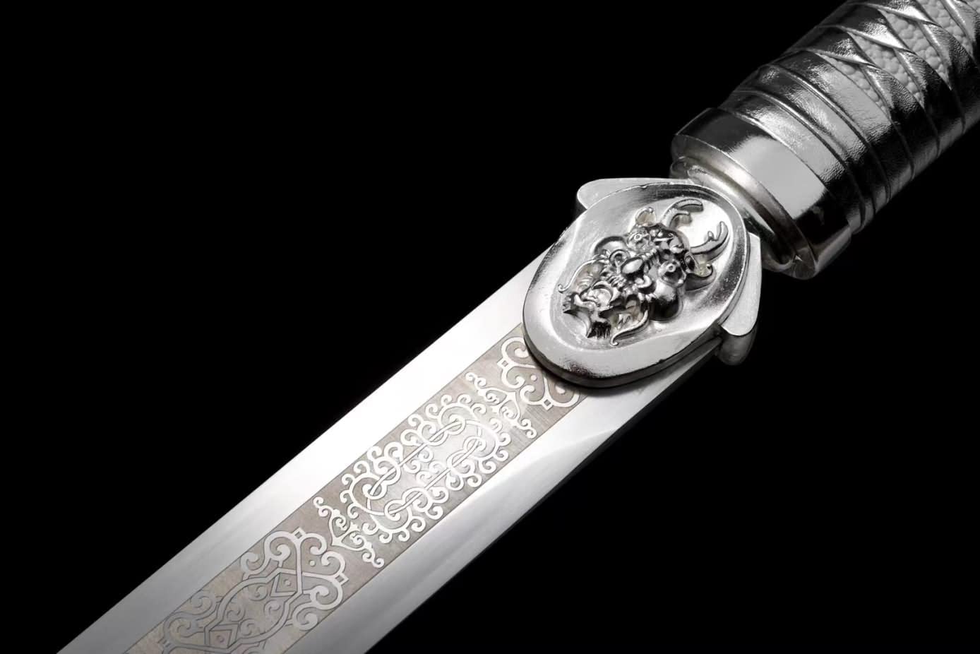 Tang jian Swords Real Forged High Carbon Steel Blade Silver Appearance