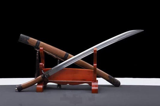 Qing dao Real,Damascus Blades,Rosewood Scabbard,Chinese sword