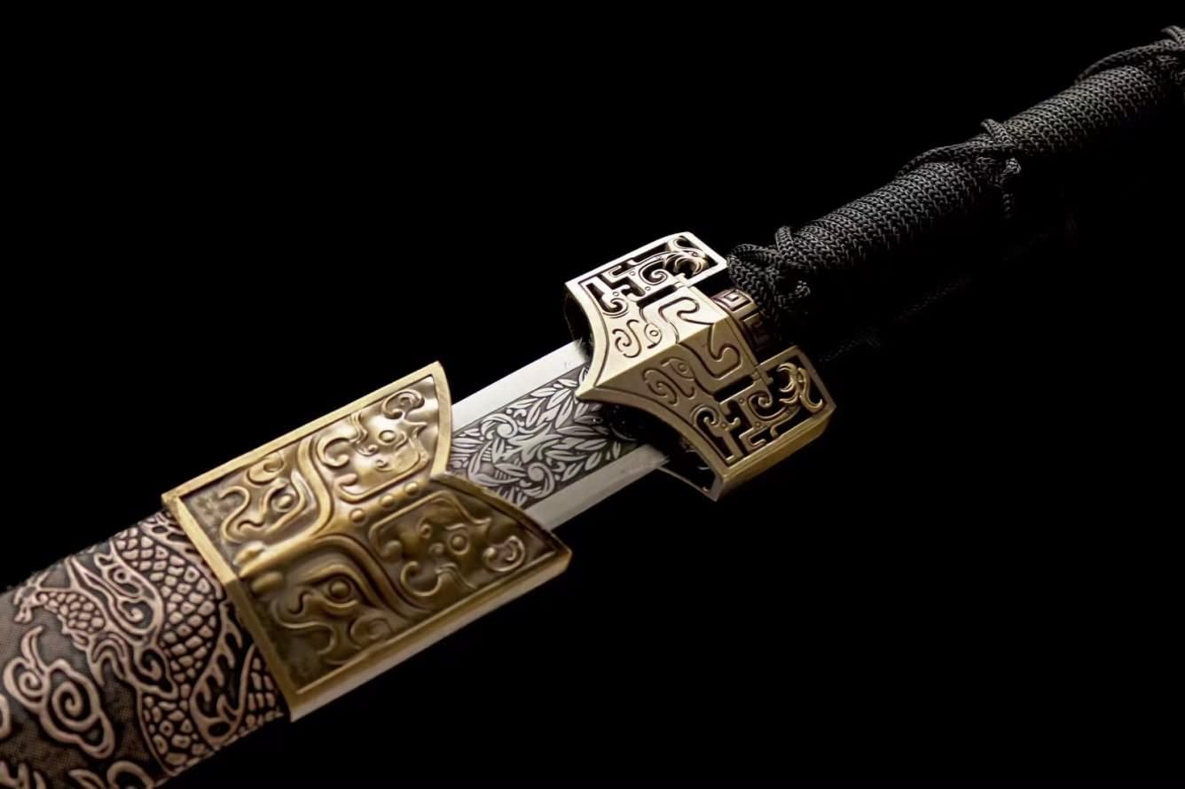 Han jian Sword Real Forged Medium Carbon Steel Blade Alloy Fittings Wu shu Kung fu,chinese sword