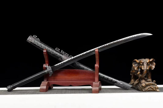 Black Gold Machete,Forged high Carbon Steel Blades,Alloy Fittings,chinese sword,loongsword