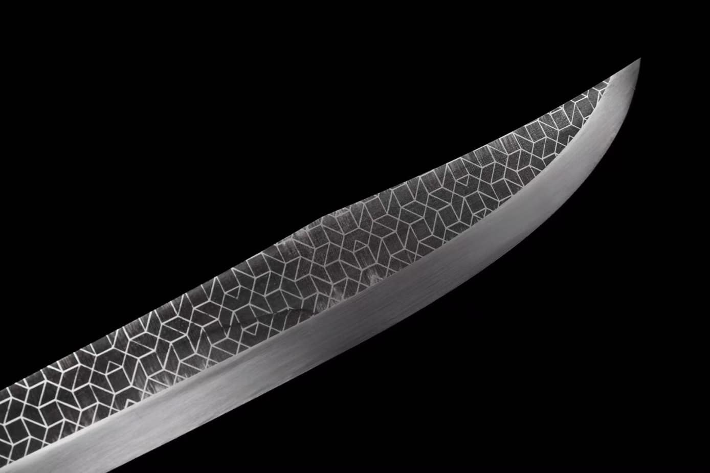 Machete,Saber Real High Carbon Steel Etched Blade,Alloy Fittings,PU Leather Scabbard