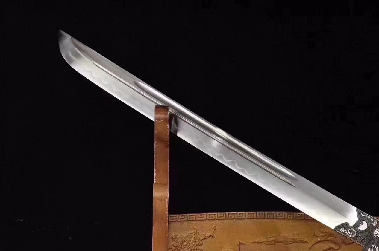 Black Gold Ancient Knife,Handmade Damascus Steel Blade,Brass Fittings