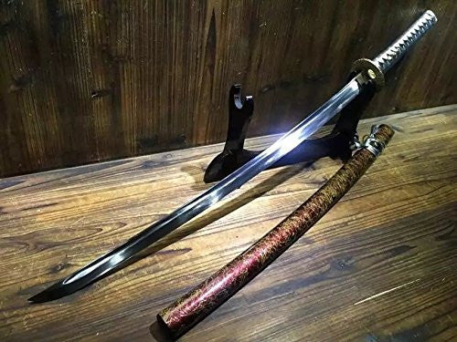 Katana/T10 high carbon steel blade/Wood scabbard/Brass fittings - Chinese sword shop