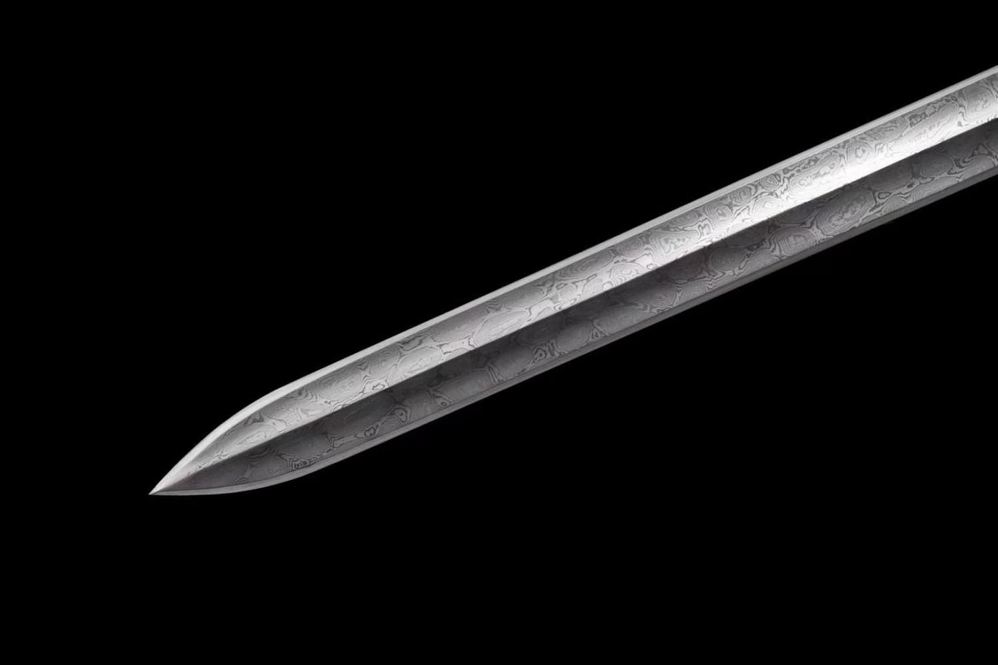 Ruyi Sword Real,Forged Damascus Steel Blades,Full Tang
