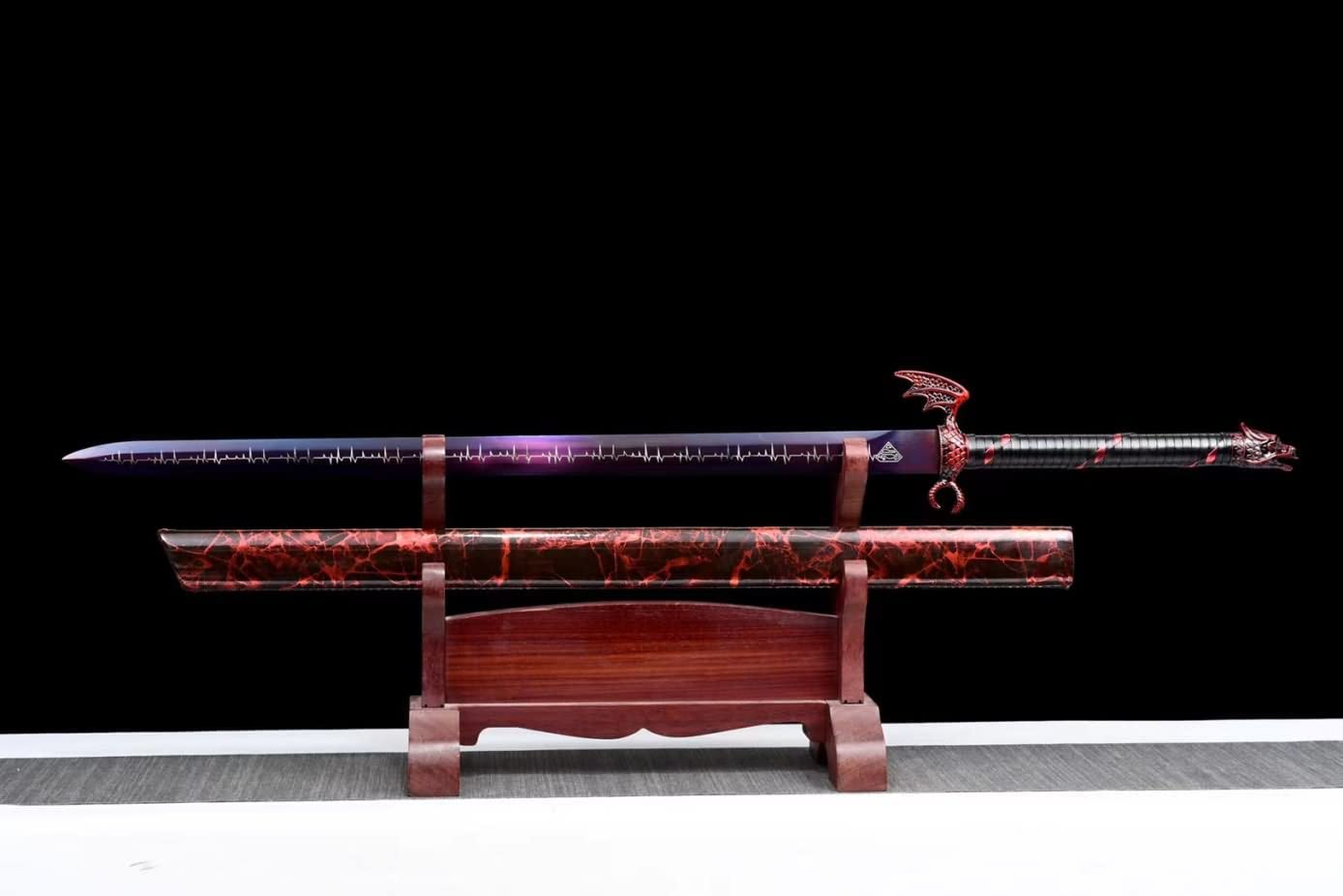 Chinese sword,Shura Knife jian,Forged High Carbon Steel Purple Blades,Alloy Fittings