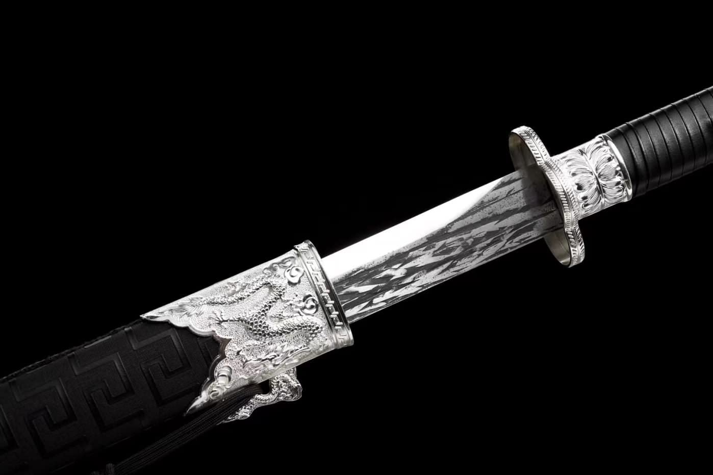 Saber swords Real High Carbon Steel Blade,Alloy Fittings,Solid Wood Scabbard,chinese sword