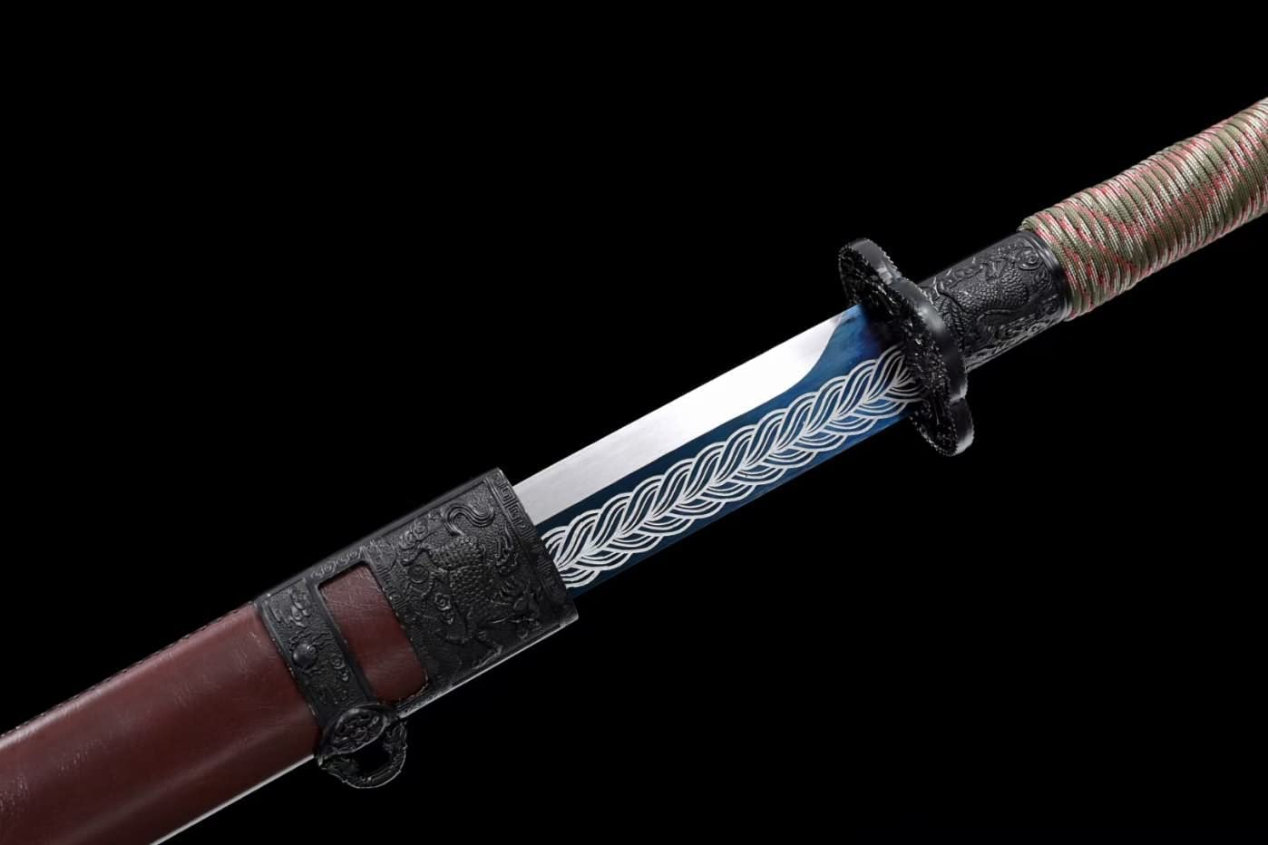 Broadsword Real,Forged High Carbon Steel Blade,Alloy Fittings,Solid Wood Scabbard,Chinese swords