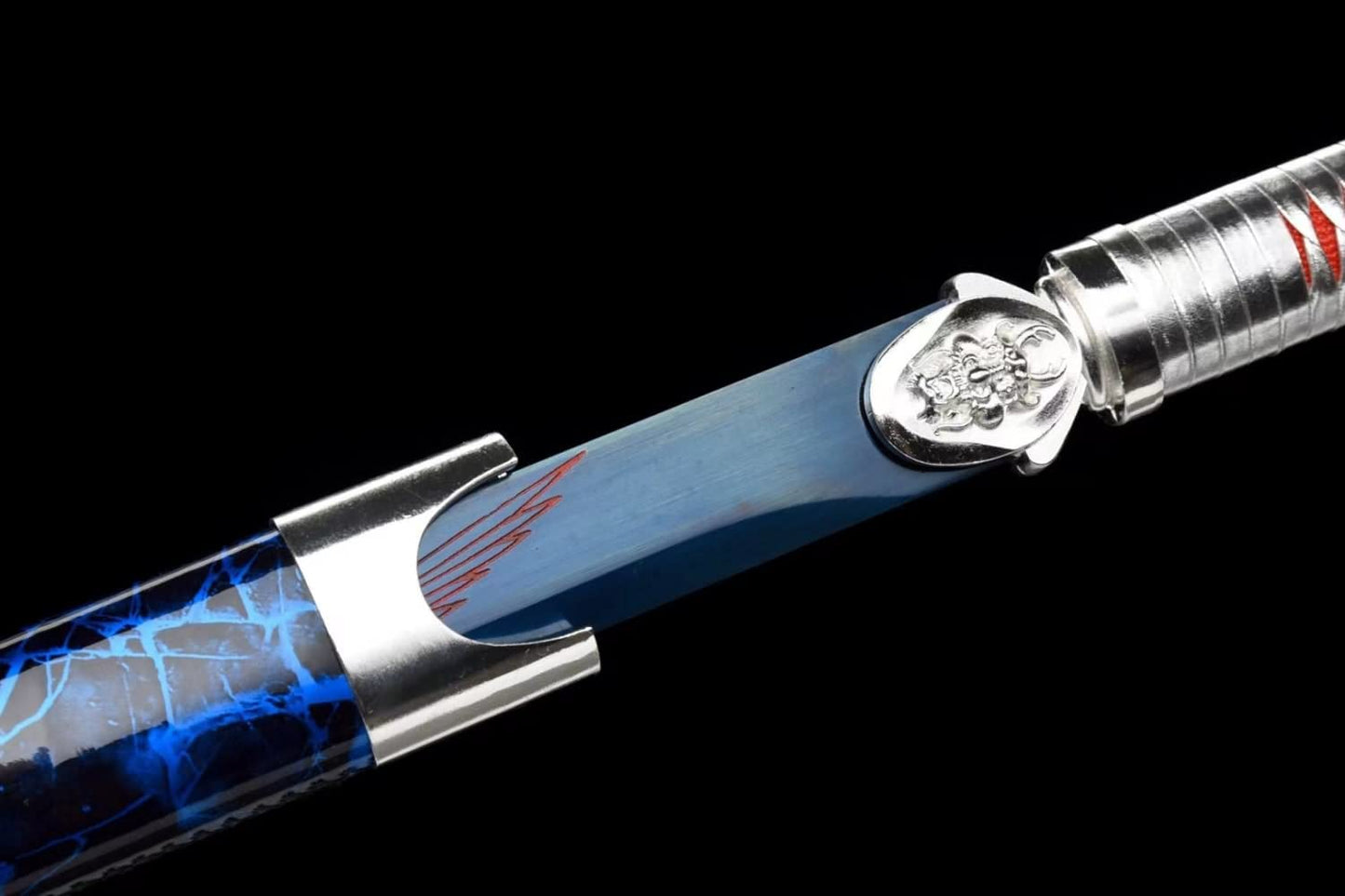 Tang Sword with High Carbon Steel Blue Blade and Dragon & Phoenix Engravings on Each Side
