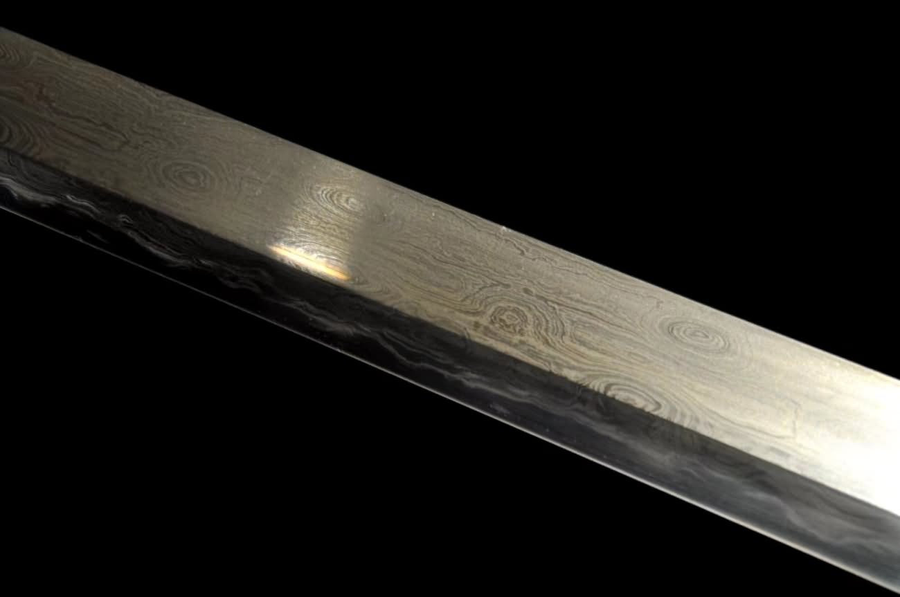 Upgrade Tang Dao Handmade Damascus Steel Blade Ebony Scabbard