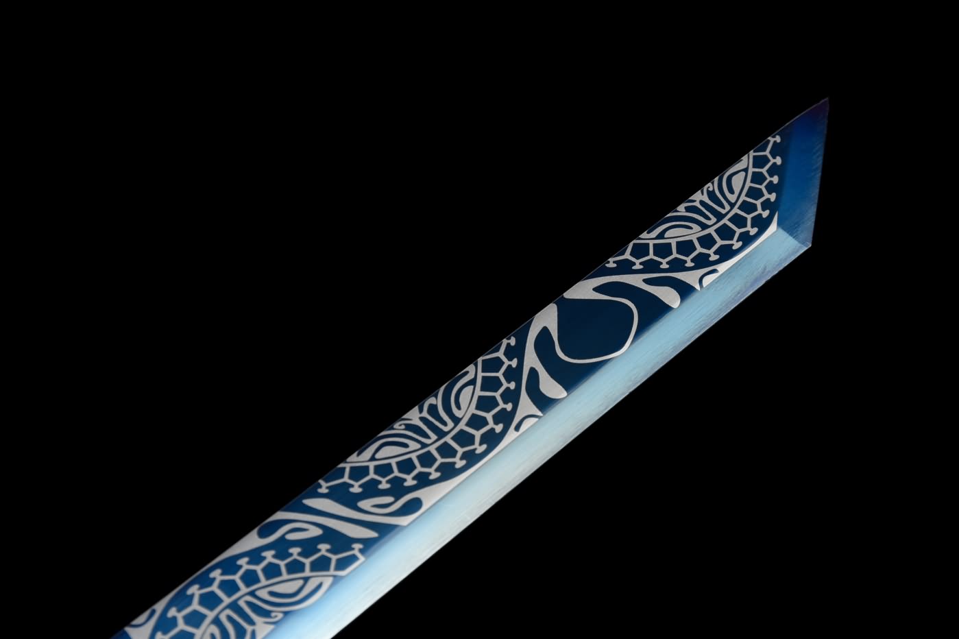 chinese sword,Dragon Tang dao,High Carbon Steel Blue Blade,Alloy Fittings,Silver Appearance,LOONGSWORD