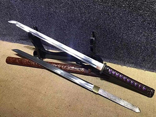 Japanese katana/Samurai sword/Medium carbon steel/Wood paint Scabbard/Length 30" - Chinese sword shop