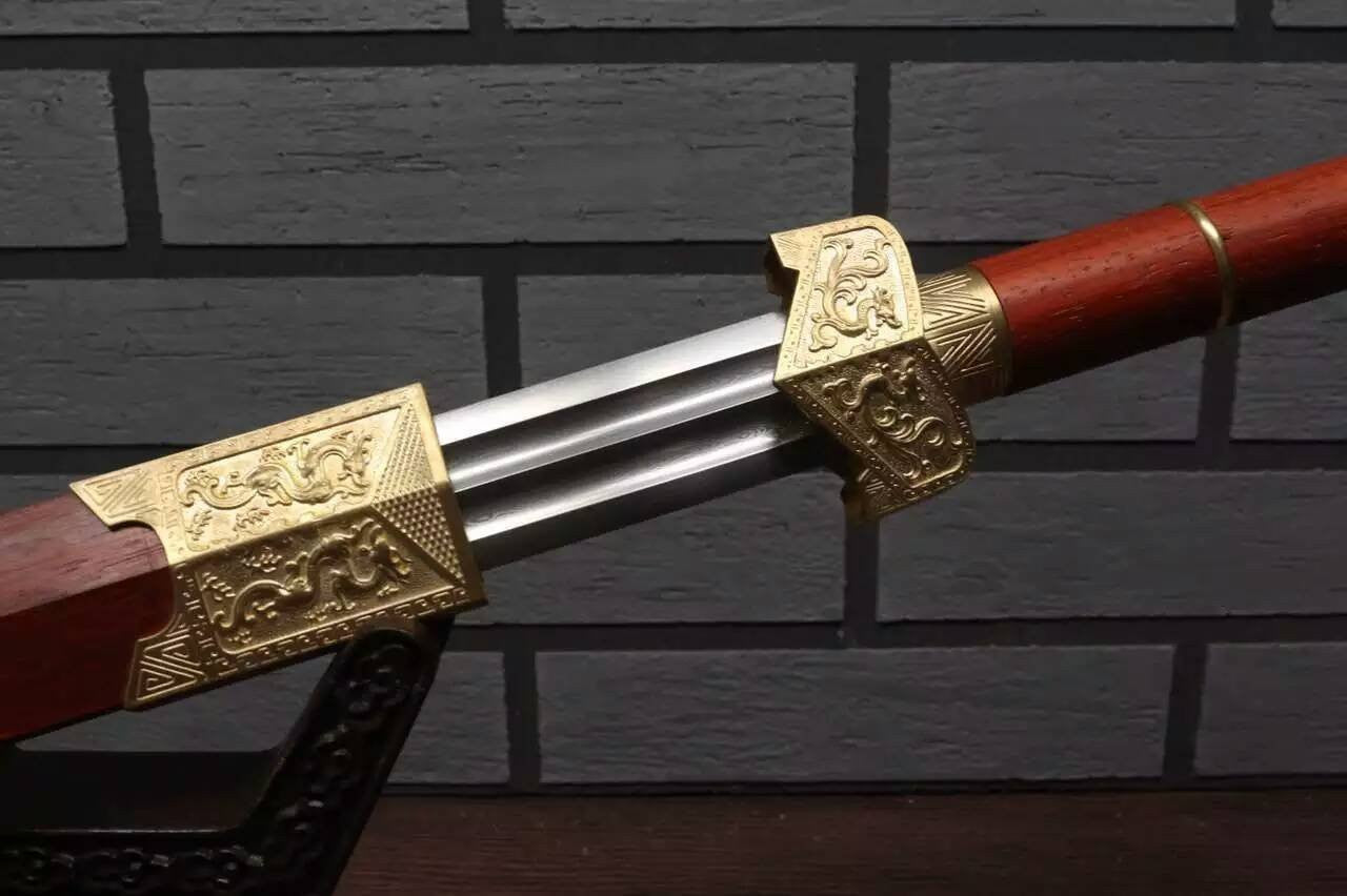 Han jian/Damascus steel/Redwood Scabbard/copper/Handmade/Full Tang - Chinese sword shop
