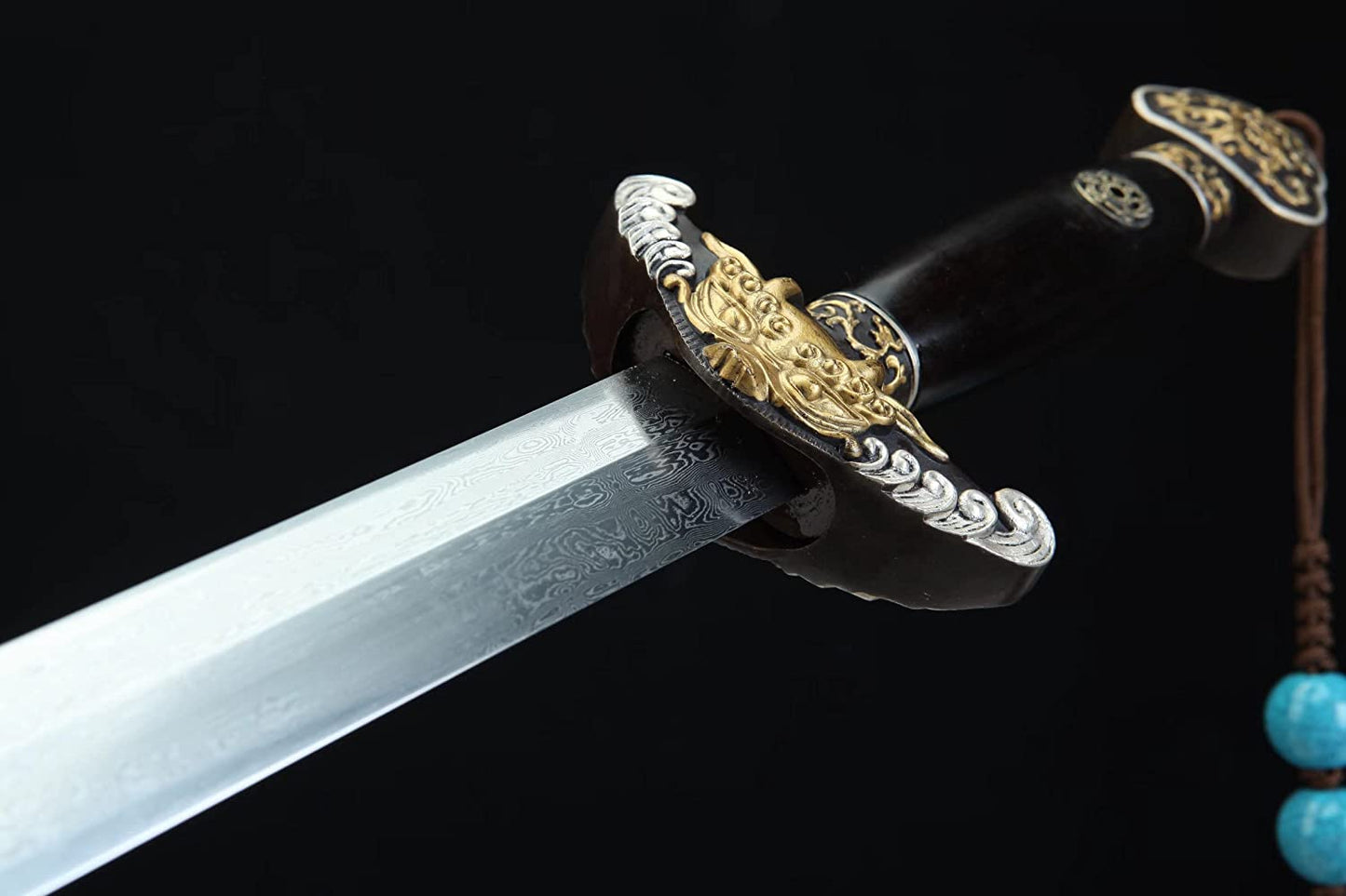 Qianlong Swords Real,Forged Damascus Steel Blades,Chinese sword