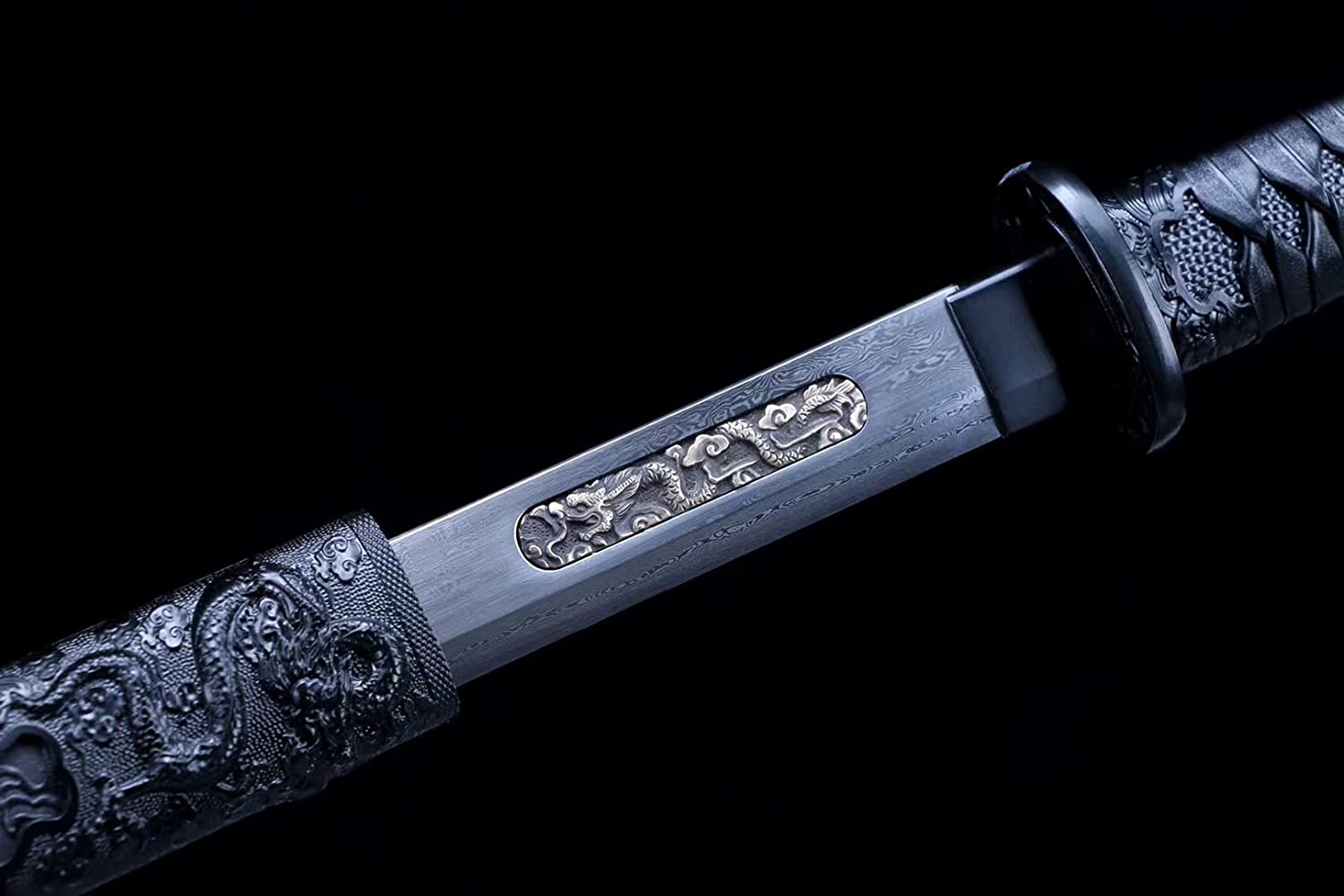 LOONGSWORD,chinese sword,Traditional han jian,Forged Damascus Steel Blade,Alloy Fittings