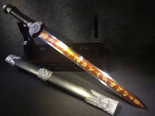 Zodiac sword,High carbon steel blade,Black wood,Alloy fittings - Chinese sword shop