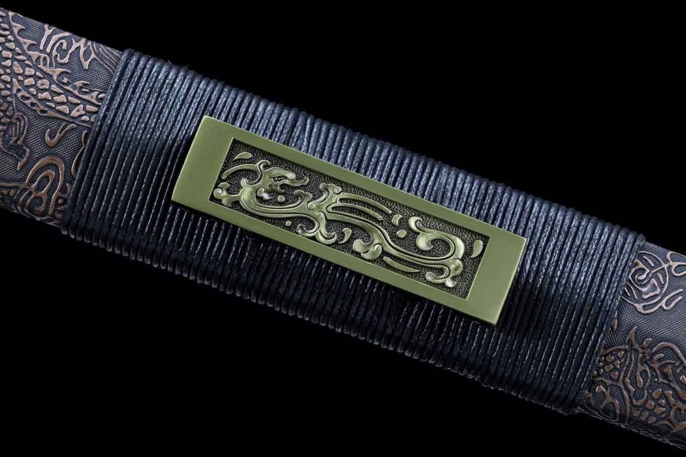 Han jian,Tai chi,High Carbon Steel Blade,Faux Leather Scabbard,chinese sword