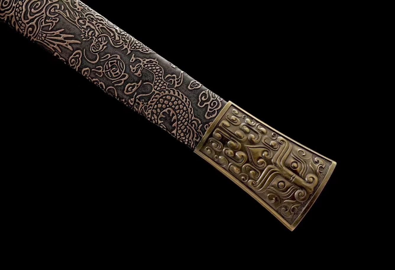 Han jian Sword Real Forged Medium Carbon Steel Blade Alloy Fittings Wu shu Kung fu,chinese sword
