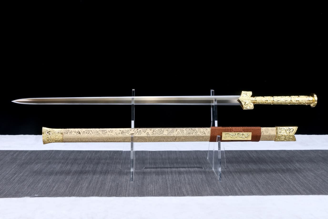 Golden Dragon Han jian,Chinese Swords Real,Forged Blade,Alloy Fittings,LOONGSWORD