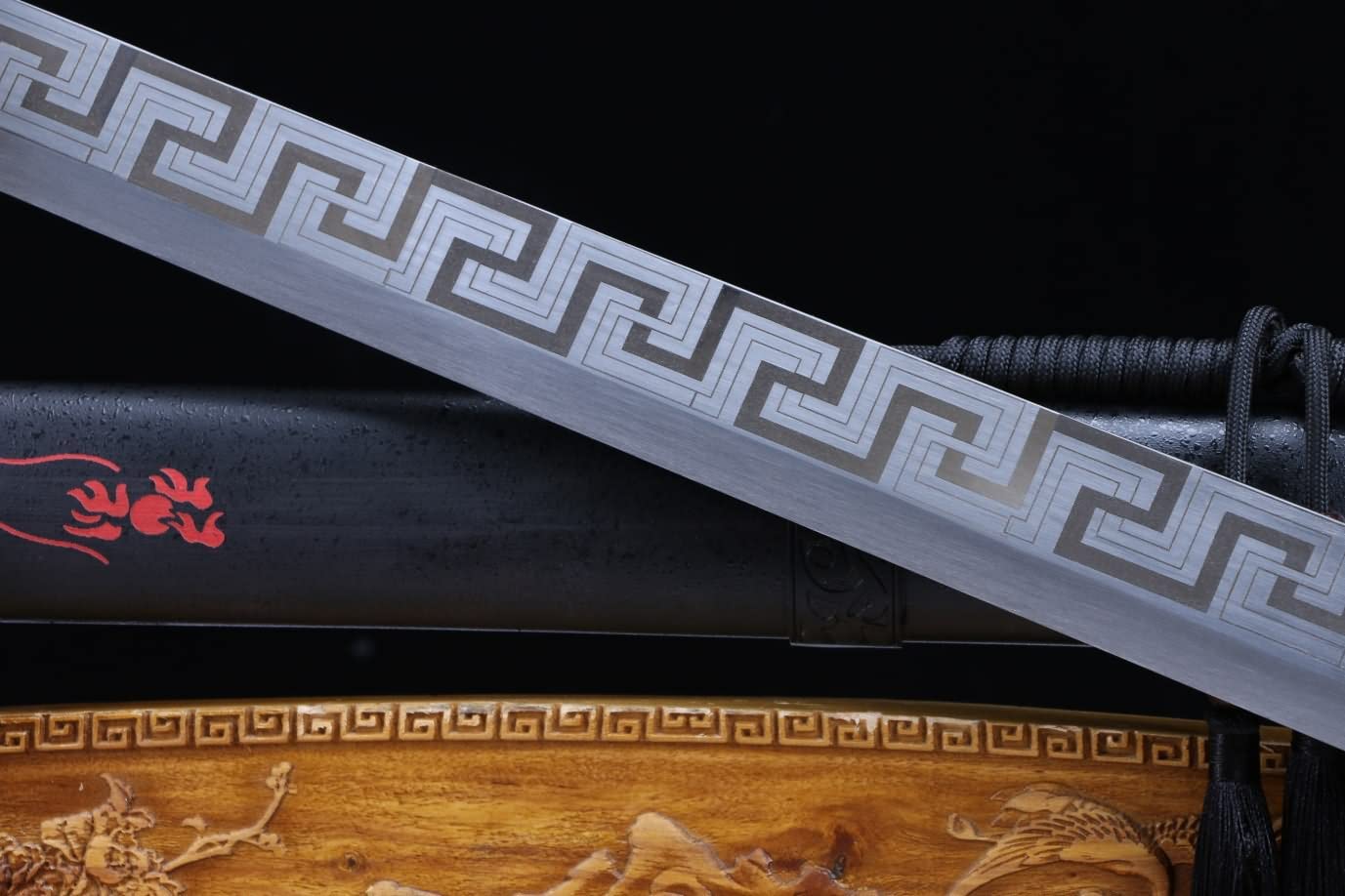 Black Gold Ancient Sword,Forged High Carbon Steel Blade,Alloy Fittings,chinese sword
