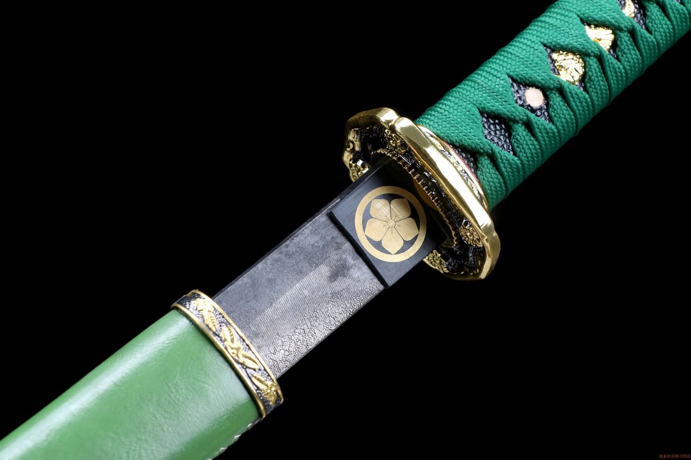 Tachi,Samurai Hand Forged Rail Steel Blade,Green Scabbard,Alloy Fitting,LOONGSWORD
