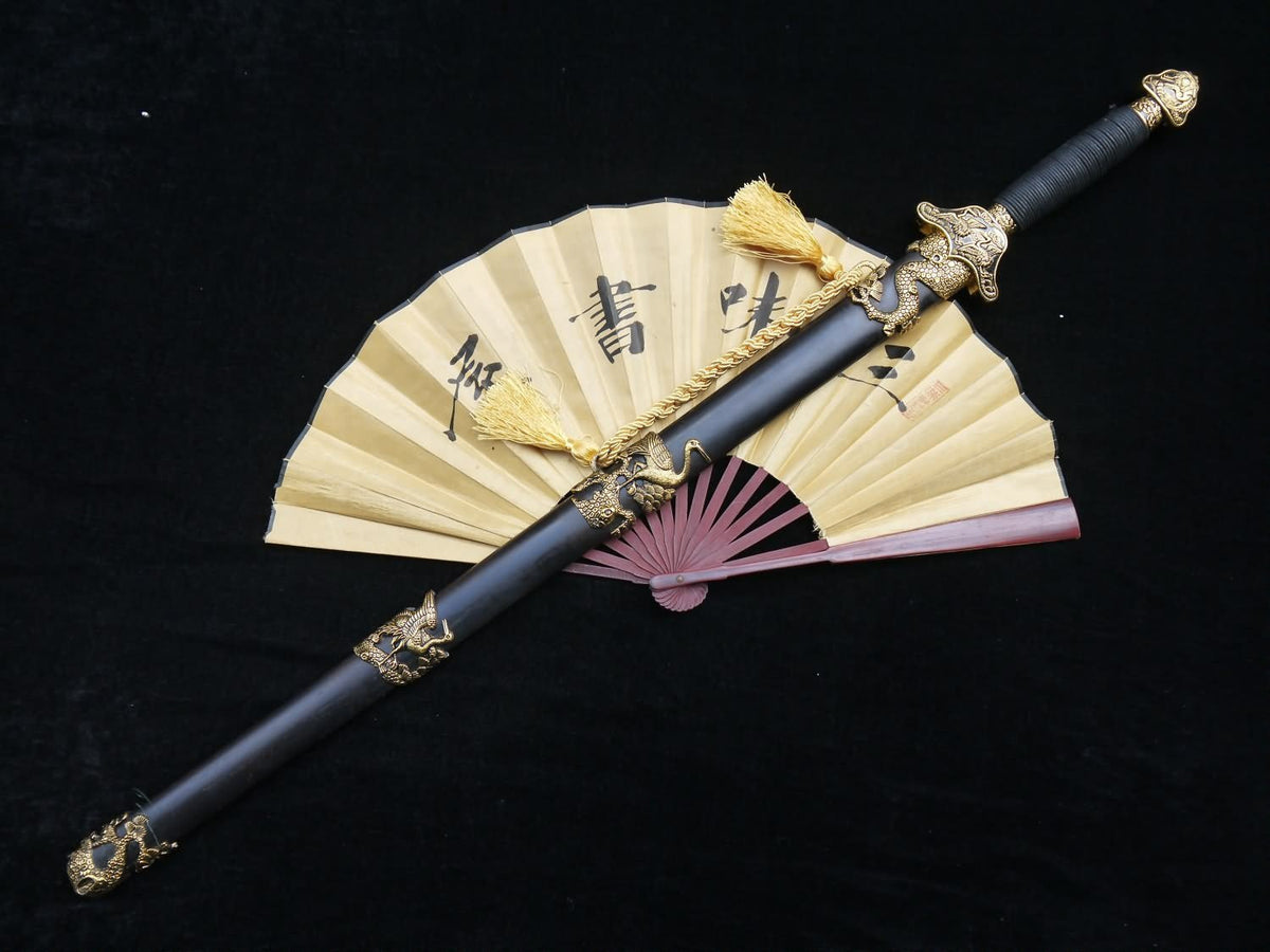 Chinese Blade Script Chinese sword/Folding pattern steel blade/Crane alloy fitting – Chinese ...