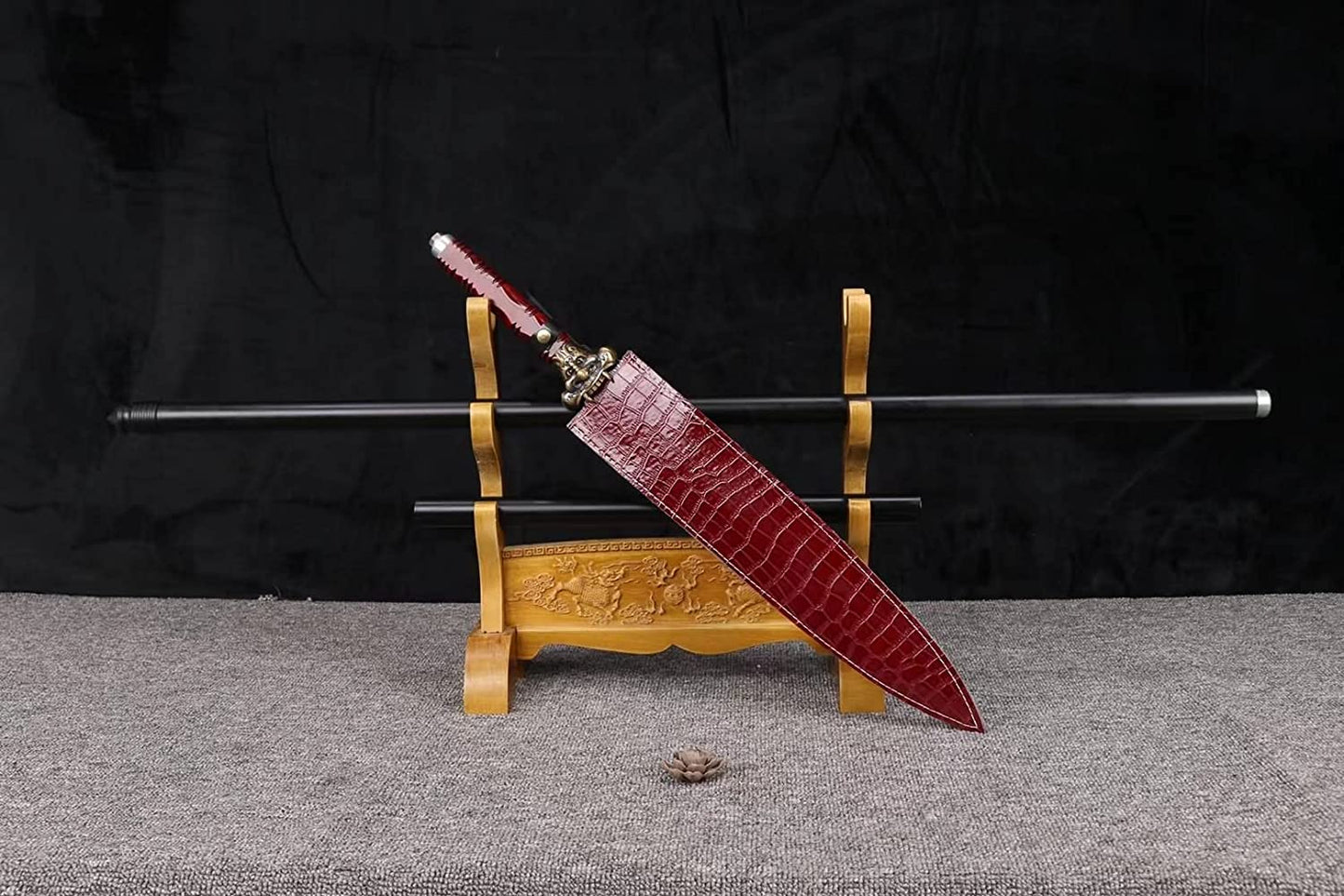 Tongtian Spear,Handmade Spring Steel Spearhead,Chinese Sword
