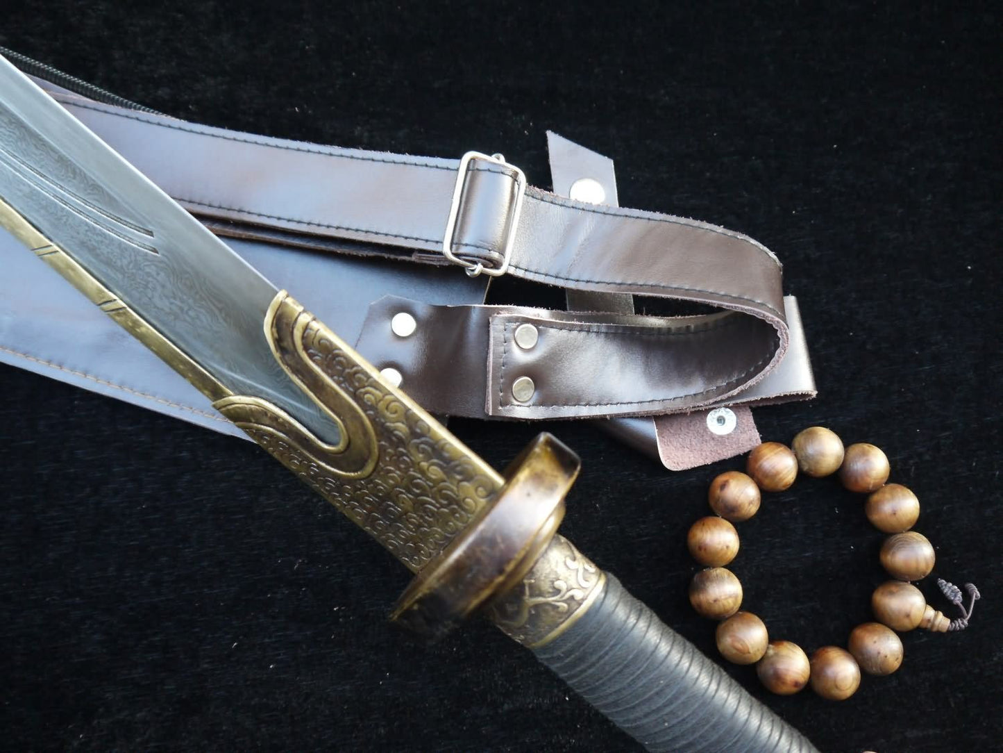 Anti-Japanese sword/Damascus Steel blade/Brass handle&handmade art - Chinese sword shop
