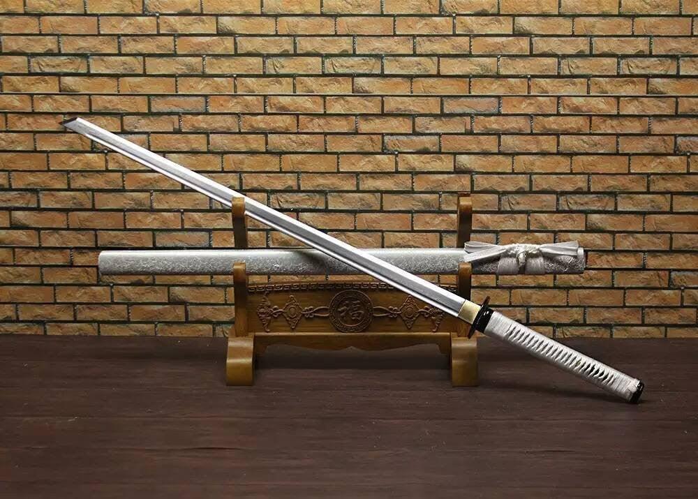 Ninja Sword Katana/Folding pattern steel blade/Solid wood scabbard/Alloy - Chinese sword shop