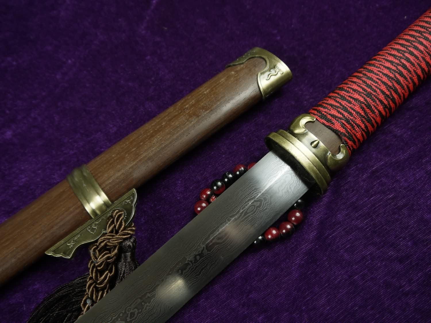 Han jian/Pei Dong jian/Damascus steel blade/Rosewood scabbard - Chinese sword shop