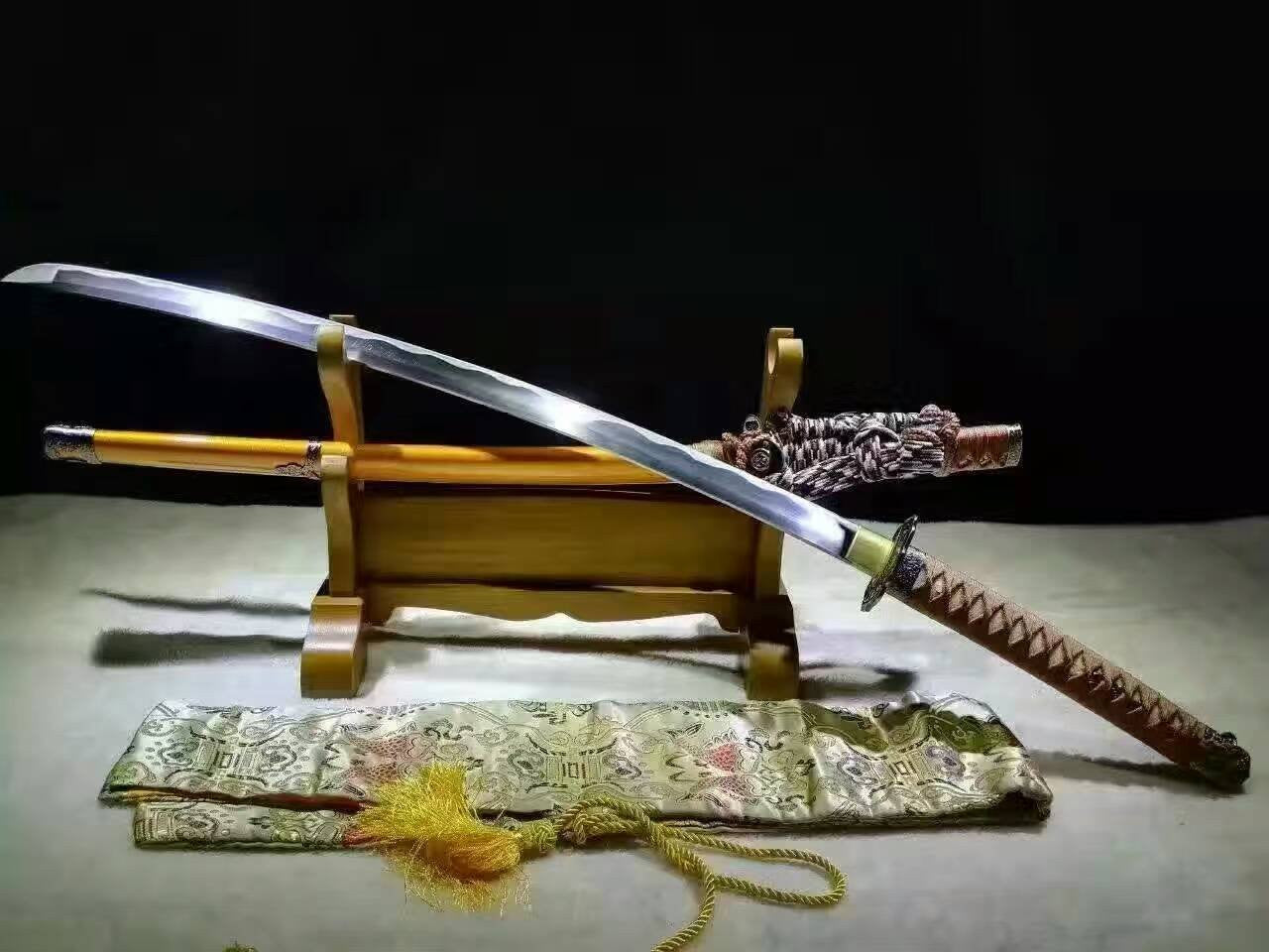 Nihontou Tachi/Nodachi/High carbon steel/Wood scabbard/Alloy tosogu/Full tang - Chinese sword shop