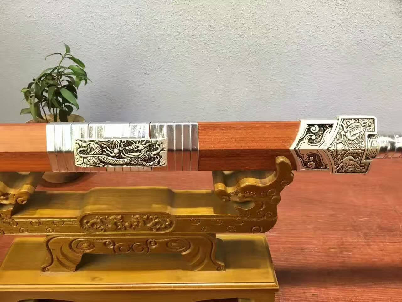 Han jian,High carbon steel Surface engraving pattern blade,Rosewood - Chinese sword shop