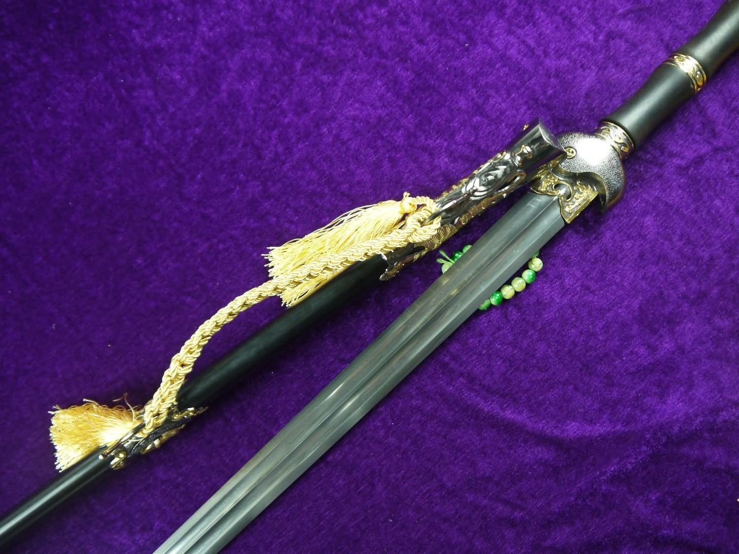 Xuanwu jian,sword,Damascus Steel Groove Blade,Black Wood Scabbard