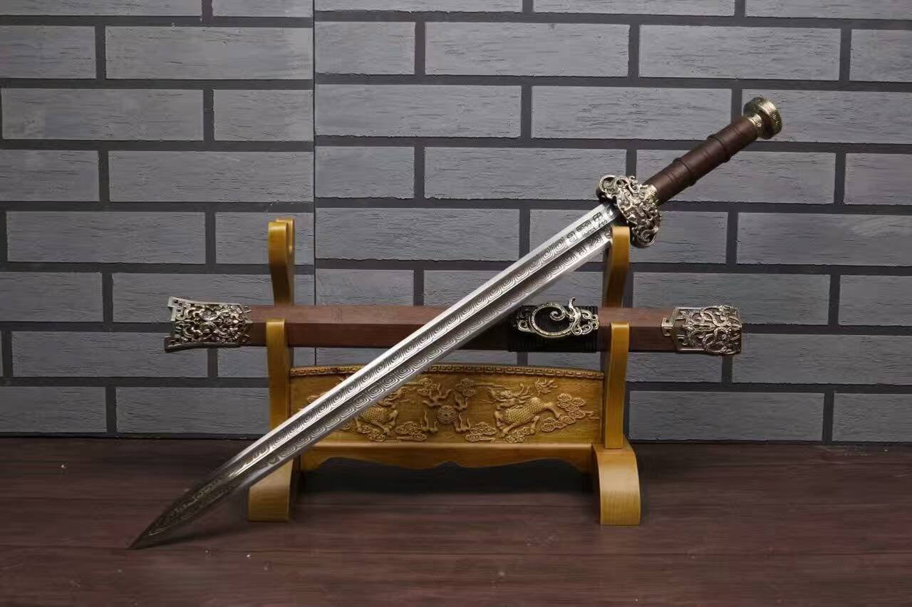 Longquan sword,High carbon steel etch blade,Rosewood scabbard - Chinese sword shop
